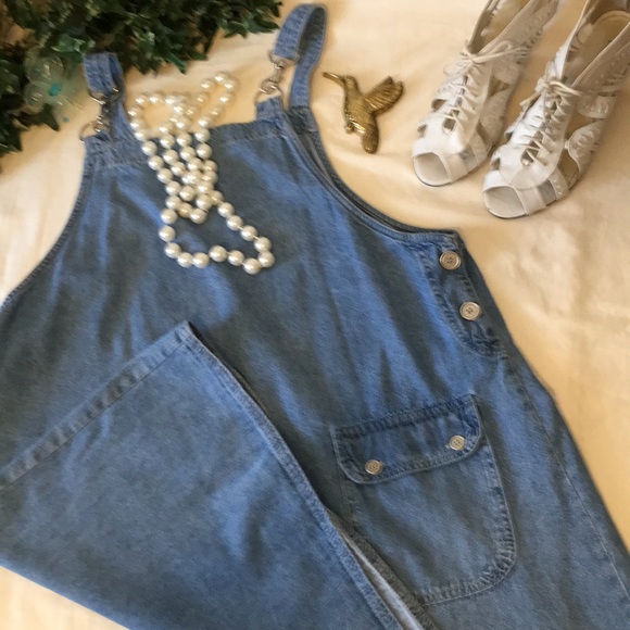 Vintage Blue Denim - Vintage Blue Jeans Overall  Dress